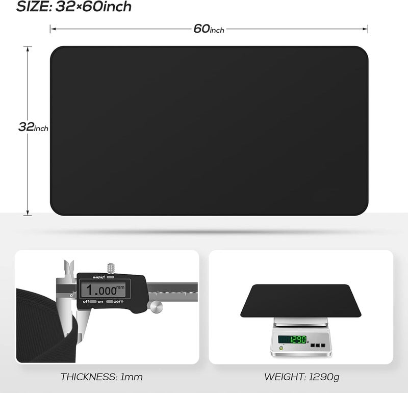 FLASLD Fireproof Under Grill Mat, 60x32 inch Grill Protector Under Desk, Outdoor BBQ Deck Mat for Fire Pit, Grill, Fireplace, Stove, Smoker - Image 3